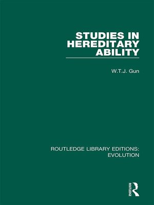 cover image of Studies in Hereditary Ability
